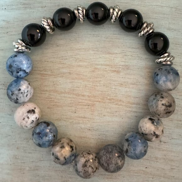 Good Spirit Gems Jewelry - K2 and Obsidian Stretchy Bracelet